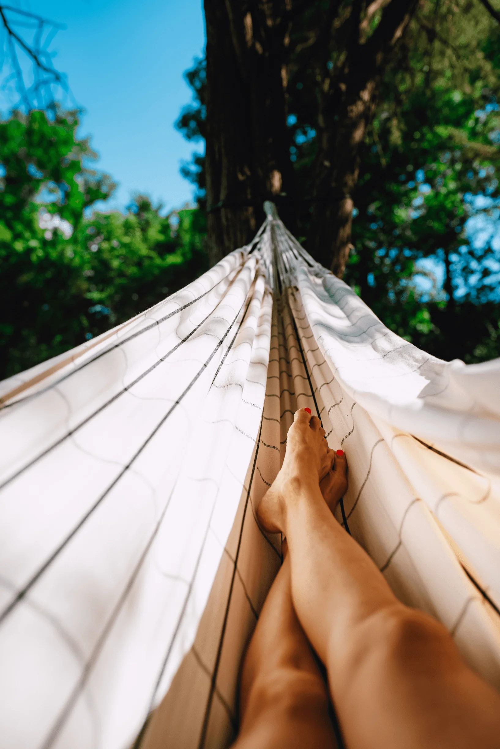 Brazilian Cotton Hammock White with Black Stripes - Image 7