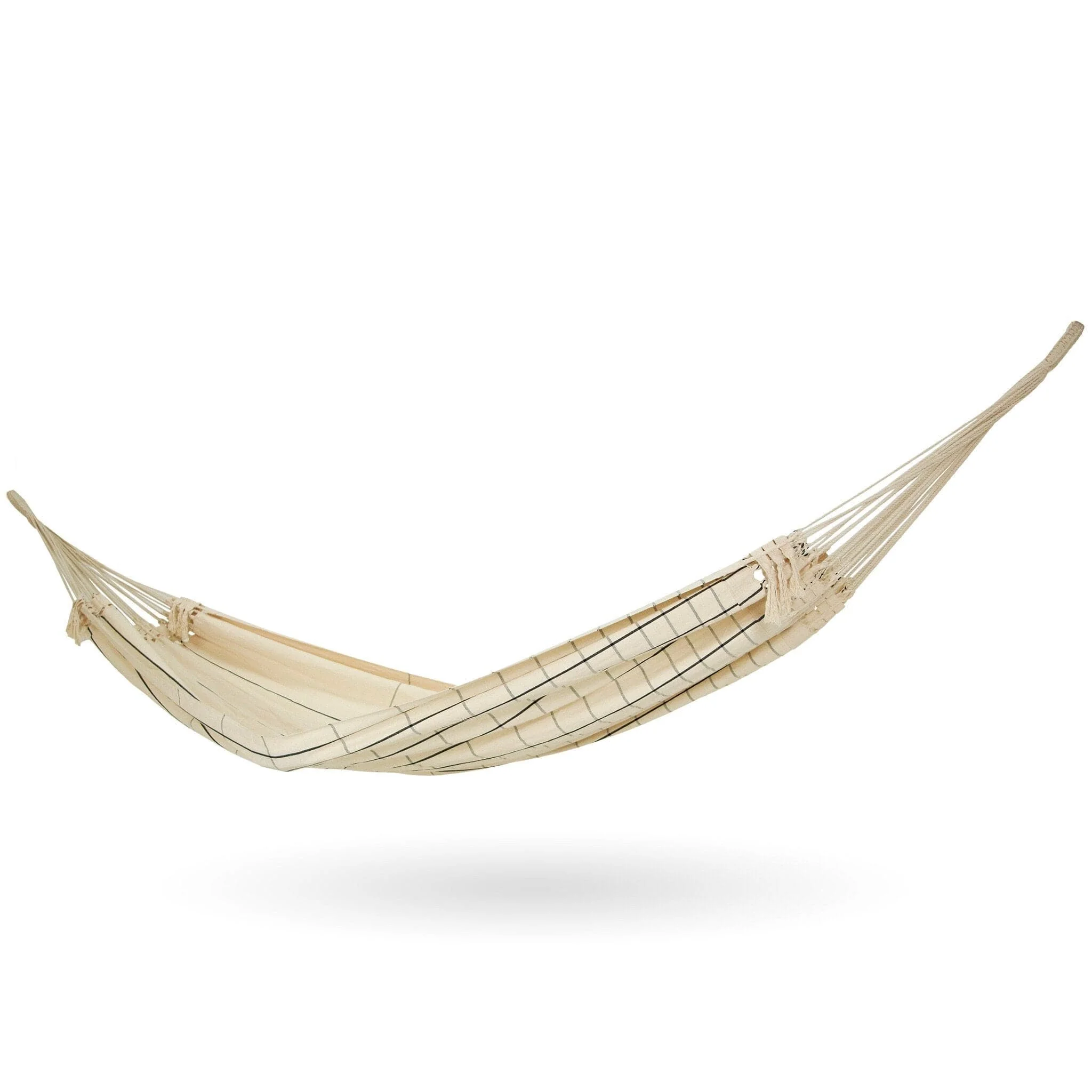 Brazilian Cotton Hammock White with Black Stripes - Image 9