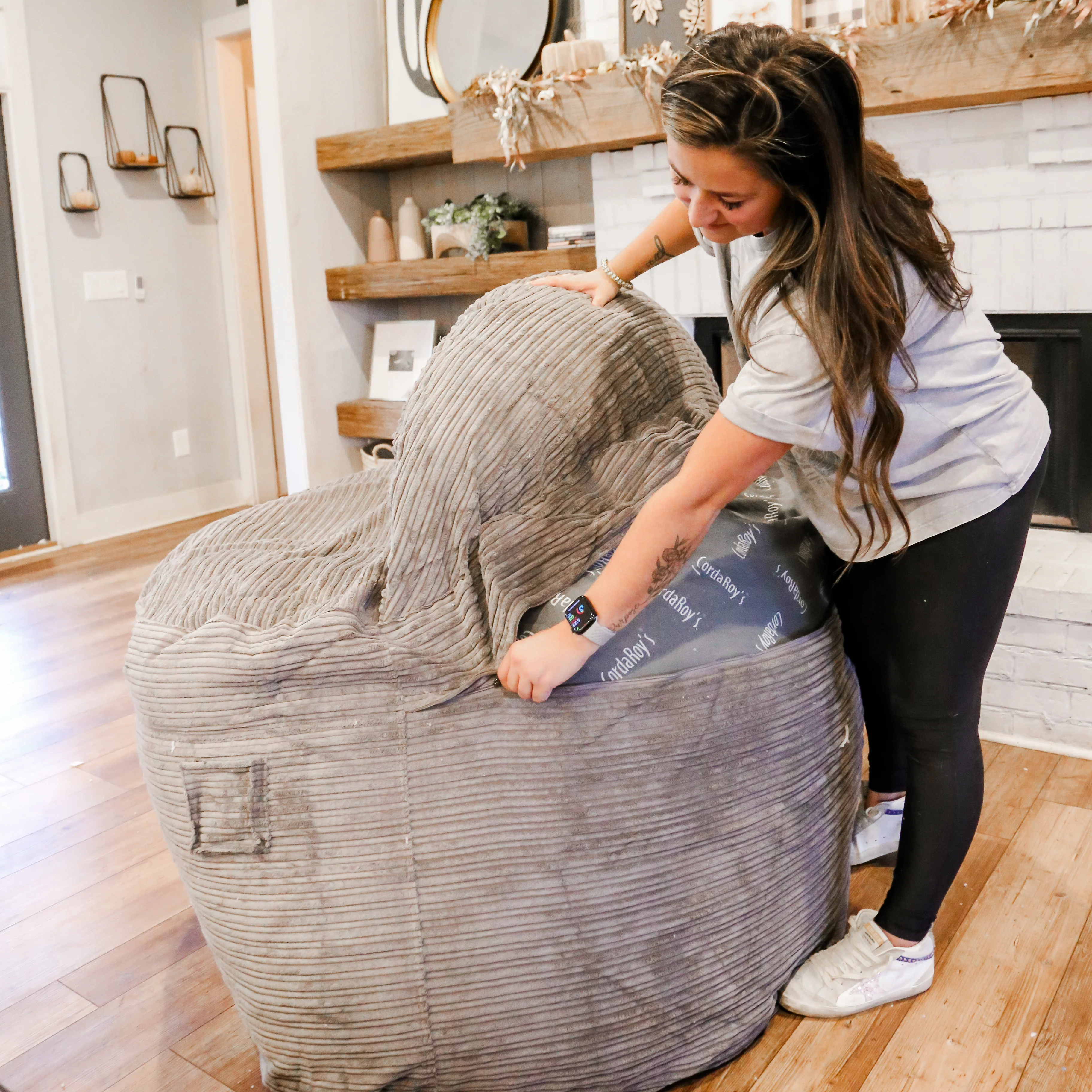 Adult Bean Bag Chair - King - NEST Terry Corduroy - Image 5