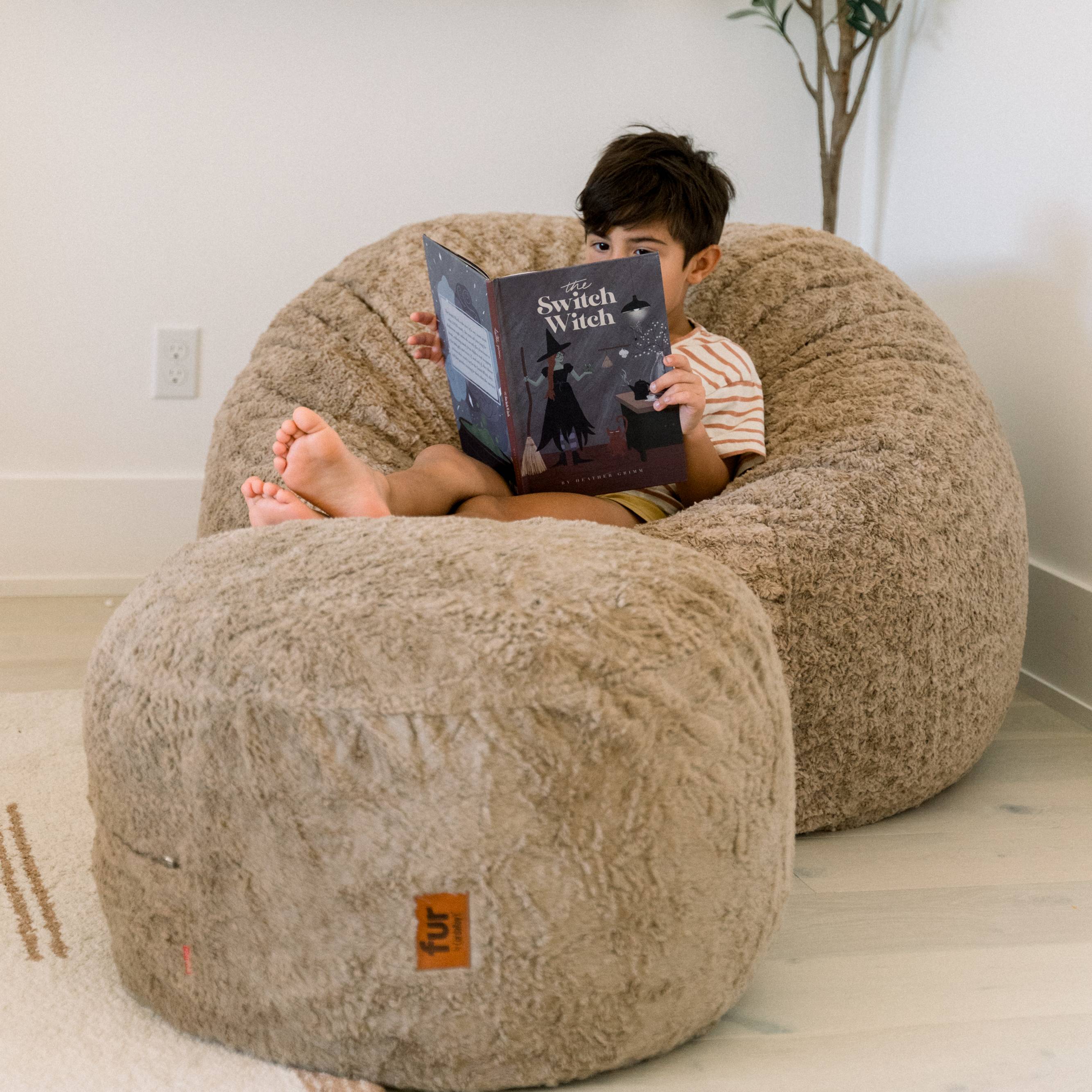 Pouf Footstool - Faux Fur - Image 7