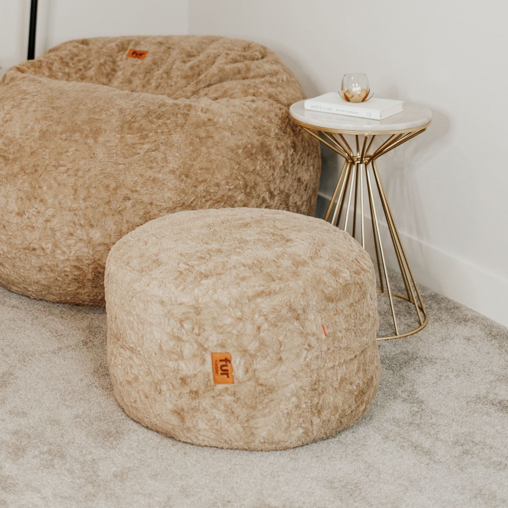 Pouf Footstool - Faux Fur - Image 8