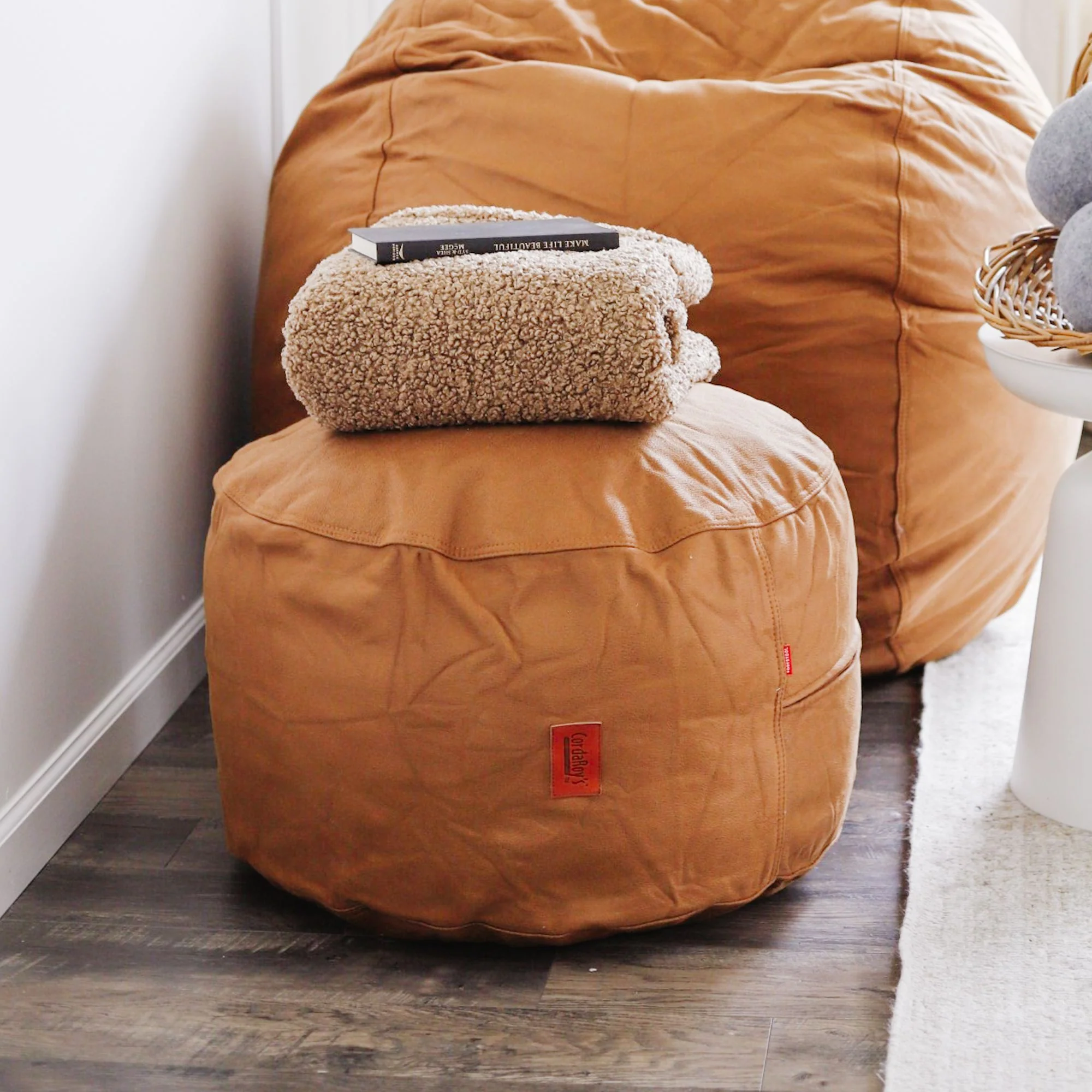 Pouf Footstool - Faux Leather - Image 4