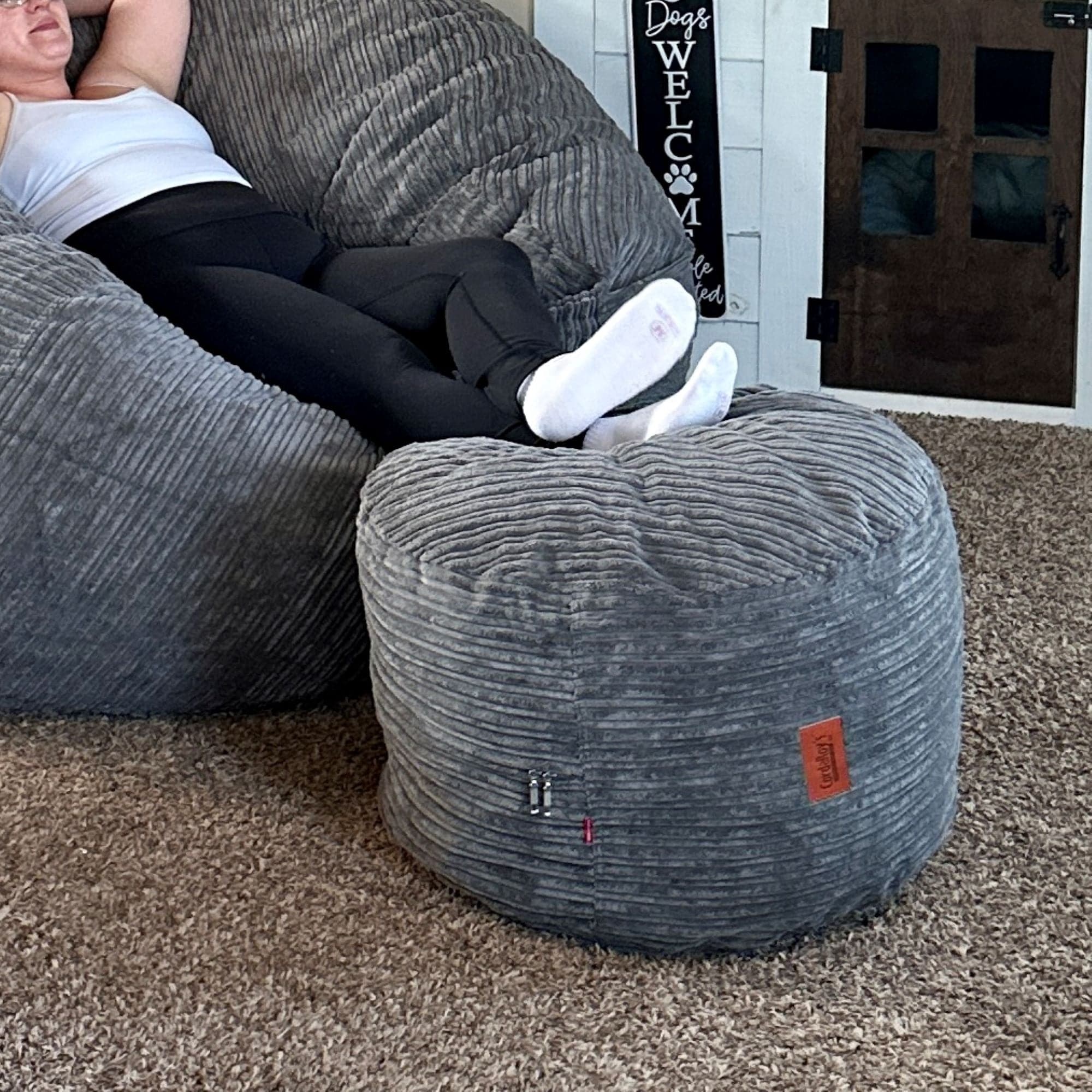 Pouf Footstool - Terry Corduroy - Image 5